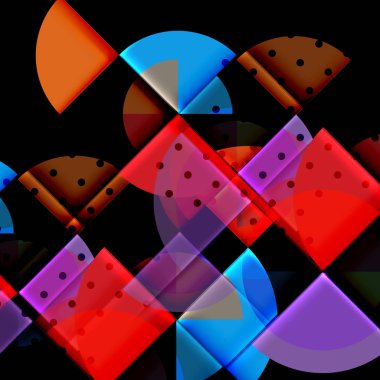 Siyah arka plan üzerine daire öğeleri