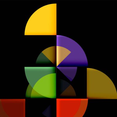 Geometrik daire soyut afiş