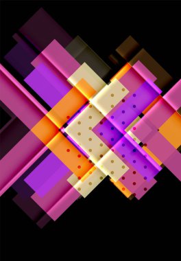 Siyah arka plan üzerinde renkli oklar