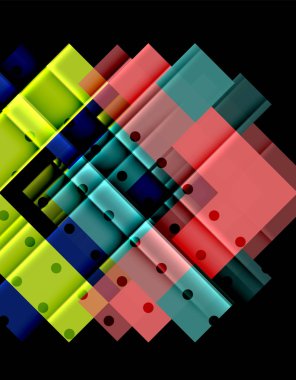 Siyah arka plan üzerinde renkli oklar