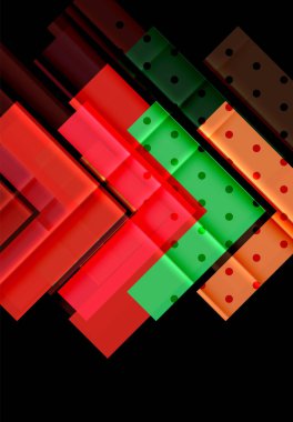 Siyah arka plan üzerinde renkli oklar