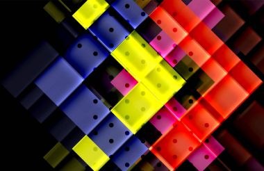 Siyah arka plan üzerinde renkli oklar