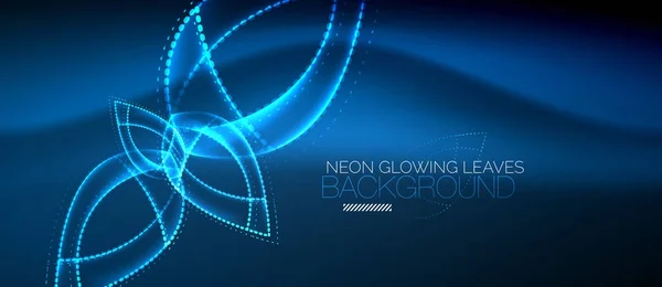 Koncepcja energii tło, zielony liść Neon — Wektor stockowy