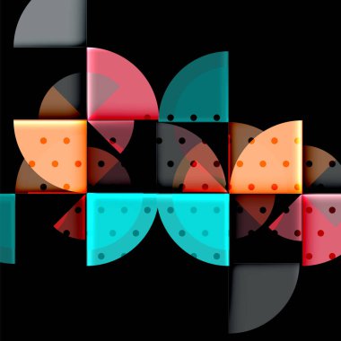 Siyah arka plan üzerine daire öğeleri