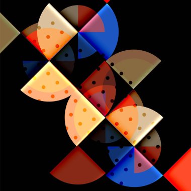 Siyah arka plan üzerine daire öğeleri