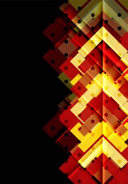 Siyah arka plan üzerinde renkli oklar