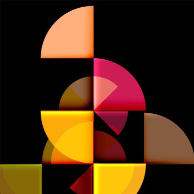 Siyah arka plan üzerine daire öğeleri