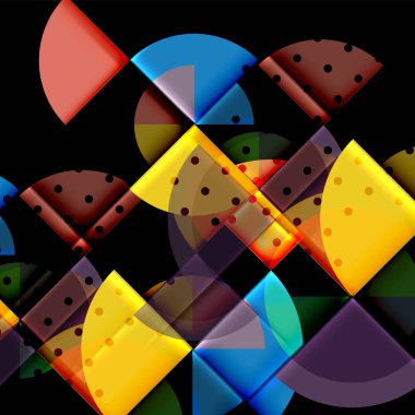 Siyah arka plan üzerine daire öğeleri