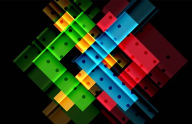 Siyah arka plan üzerinde renkli oklar