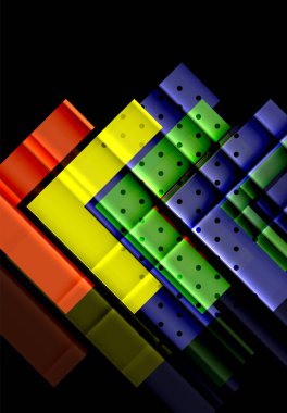 Siyah arka plan üzerinde renkli oklar