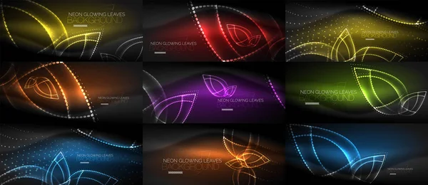 Set neon laat abstracte achtergronden — Stockvector