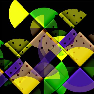 Siyah arka plan üzerine daire öğeleri