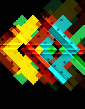 Siyah arka plan üzerinde renkli oklar