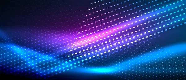 Neon glatte Welle digitaler abstrakter Hintergrund — Stockvektor