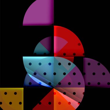 Siyah arka plan üzerine daire öğeleri