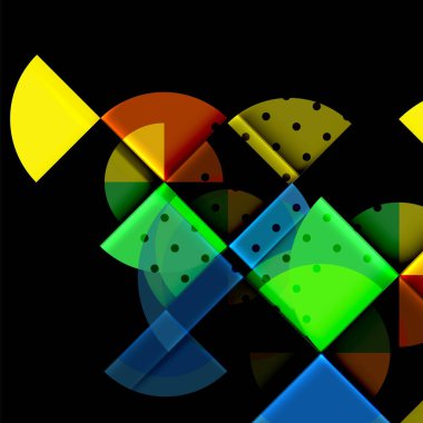 Siyah arka plan üzerine daire öğeleri