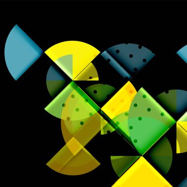 Siyah arka plan üzerine daire öğeleri