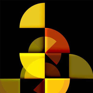 Siyah arka plan üzerine daire öğeleri