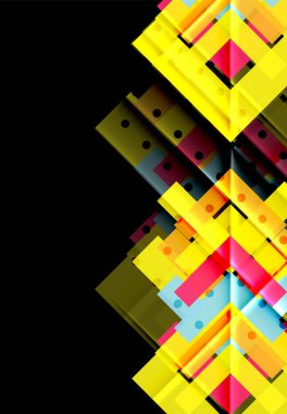 Siyah arka plan üzerinde renkli oklar