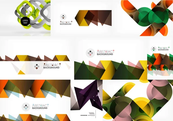 Ensemble de fonds abstraits géométriques de style papier — Image vectorielle
