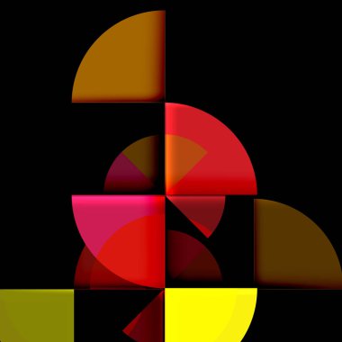 Siyah arka plan üzerine daire öğeleri