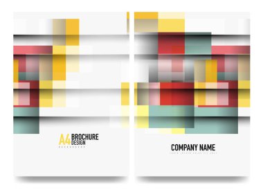 Kare iş a4 broşür kapak tasarımı, el ilanı, yıllık rapor