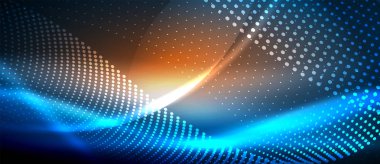 Neon pürüzsüz dalga dijital arka plan