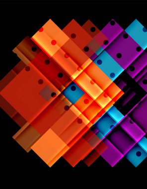 Siyah arka plan üzerinde renkli oklar