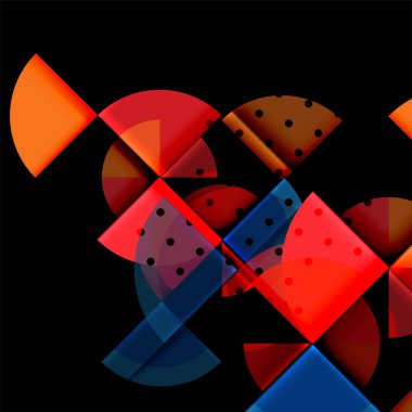 Siyah arka plan üzerine daire öğeleri