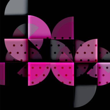 Siyah arka plan üzerine daire öğeleri