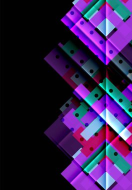 Siyah arka plan üzerinde renkli oklar