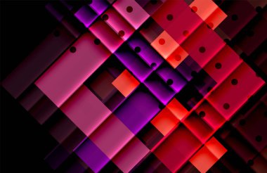 Renkli üçgenler ve oklar koyu arka plan üzerinde