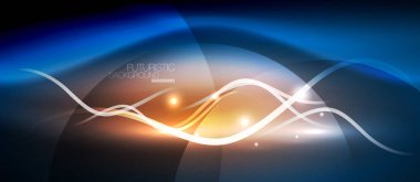 Parlak neon dalga hat