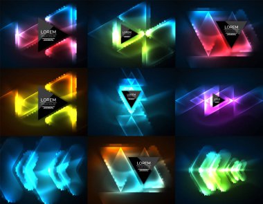 Neon geometrik şekiller - üçgenler