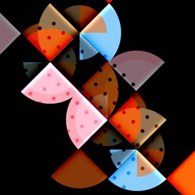 Siyah arka plan üzerine daire öğeleri