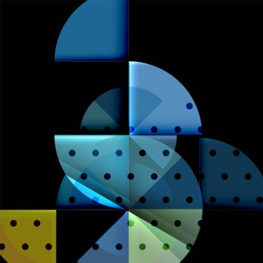 Siyah arka plan üzerine daire öğeleri