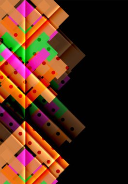 Siyah arka plan üzerinde renkli oklar