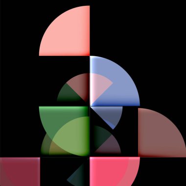 Siyah arka plan üzerine daire öğeleri