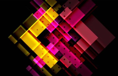 Renkli üçgenler ve oklar koyu arka plan üzerinde