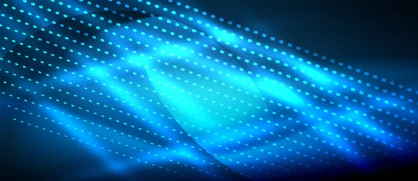 Neon hladké vlny digitální abstraktní pozadí — Stockový vektor