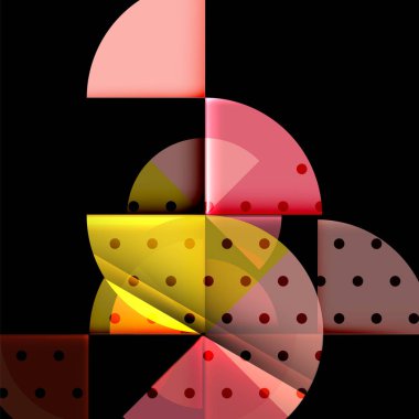 Siyah arka plan üzerine daire öğeleri