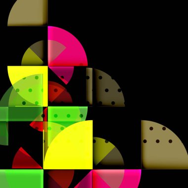 Siyah arka plan üzerine daire öğeleri