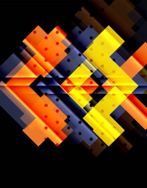 Siyah arka plan üzerinde renkli oklar