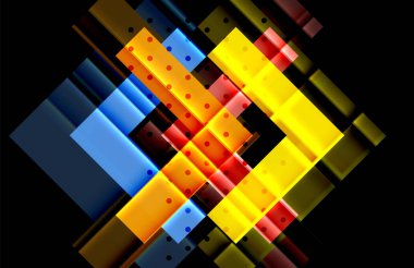 Siyah arka plan üzerinde renkli oklar