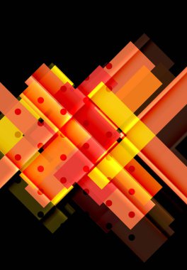 Renkli üçgenler ve oklar koyu arka plan üzerinde