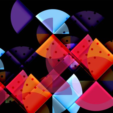 Siyah arka plan üzerine daire öğeleri