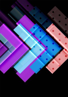 Siyah arka plan üzerinde renkli oklar