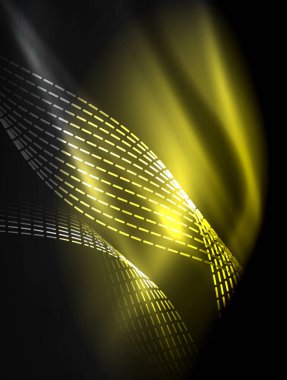 Zarif neon akan şeritler, ışık efektleri ile yumuşak dalgalar