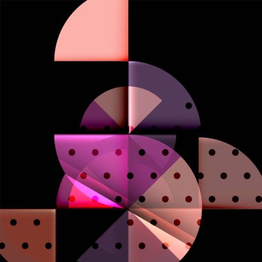 Siyah arka plan üzerine daire öğeleri