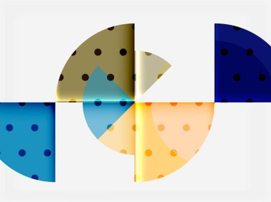 Siyah arka plan üzerine daire öğeleri